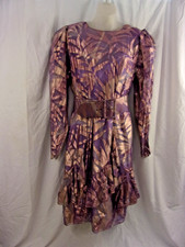 Vintage 1980s Tarquin Ebker Elizabeth Arden Salon Lilac Silk Crepe Dress Med VGC