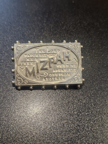 Mizpah stamp brooch sterling - brooch,