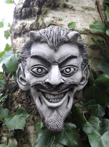 Devil gargoyle garden wall - garden,