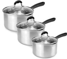 Stainless steel saucepans - steel,
