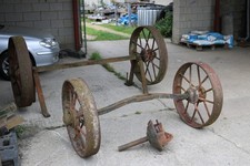 Shepherds hut wheels set of 4 matching wheels and axles circa 1900