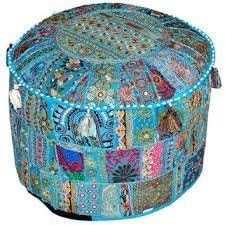 Vintage Embroidered Pouf
