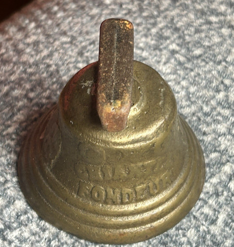 Vintage brass bell 1878 - brass, 4"
