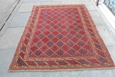 Vintage Hand Made Afghan Mushvani Oriental Red Wool Large Carpet 193x151cm