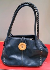 Bessie London Navy Saddlestich