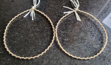 Greek Stefana Wedding Crown Ivory Pearl Silver Ivory Ribbons