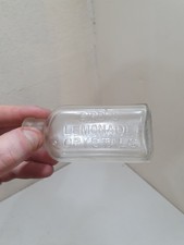 Vintage Birds Lemonade Crystal's Birmingham Clear Glass Bottle VGC