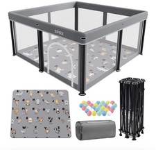 Foldable Baby Playpen with Mat