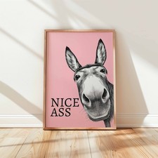 Funny Donkey Wall Art Print