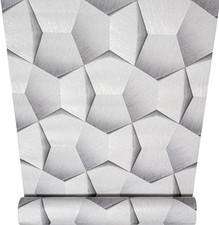 Silver Grey Wallpaper 3D Geometric Effect Slightly Imperfect Textured Feature