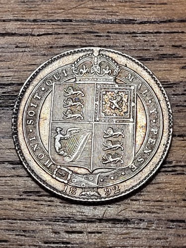 1892 victorian silver - silver, shilling