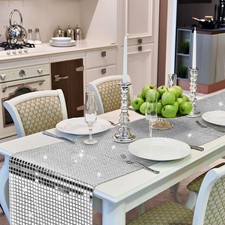 Glitter Sequin Disco Party Table Runner Tablecloth Dining Table Decoration UK