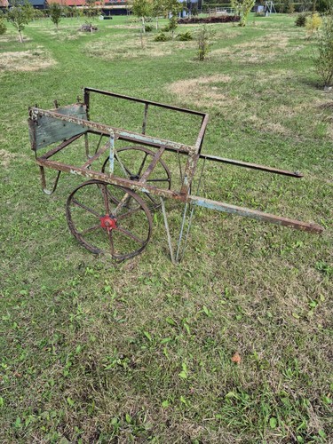 Antique metal handcart - metal,