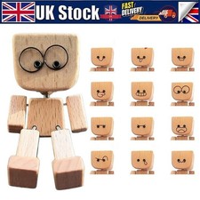 Shaking Wooden New Man Figure Decoration Desktop&Car with 12Magnetic Expressions