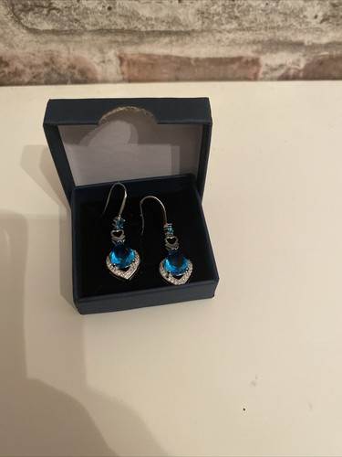 Silver topaz earrings blue - silver,