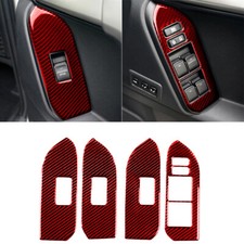 4pcs Red Carbon Fiber Window