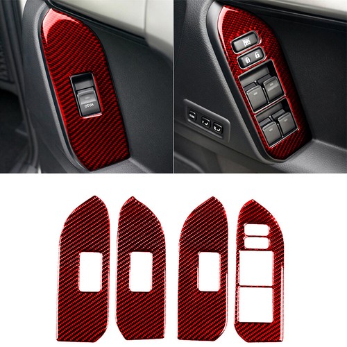 4pcs red carbon fiber window - 4pcs,