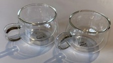 Pair Of Judge Double Walled Clear Glass Espresso Coffee Cups