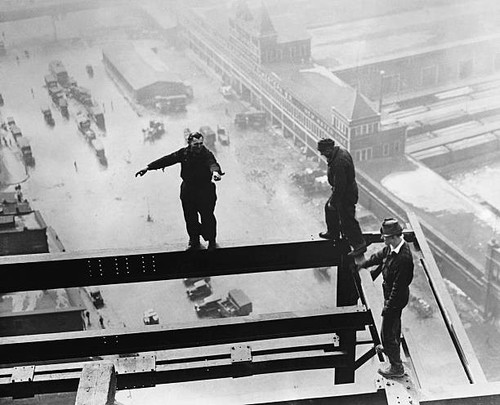 Iron workers walk beams - , twenty