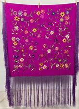 Vintage silk hand embroidered - hand,