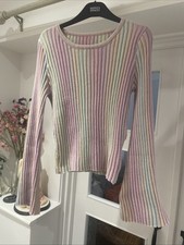 Ladies Skinny Rib Jumper With Bell Sleeves Size OXL Best Fit 16