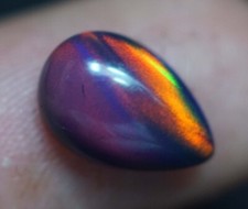 EGL Certified Black Fire Opal Pear Cabochon Cut Loose Gemstone 1.25 Cts YD210