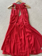 Stunning Pillar Box Red Marilyn Monroe Grecian Ball Gown Bridesmaid Dress UK 12