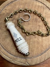Original Antique Victorian Edwardian Ceramic Bathroom Cistern Toilet Pull Handle