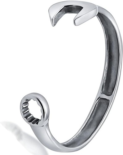 Men silver mechanic spanner - men's,