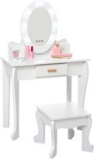Wooden makeup table with light - wooden,
