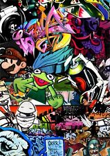 3 x A4 Graffiti Street Art Sticker Bomb sheet Vinyl Decal Wrap Car Van Laptop Yo