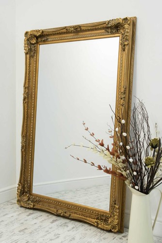Gold large mirror - gold, wall