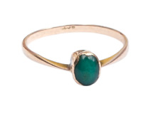 Vintage Gold Ring With Rare Gemstone Variscite - UK Size M