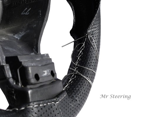 Black perforated leather - black,