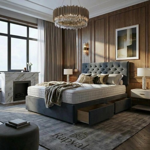 Luxury memory divan bed set - bed,