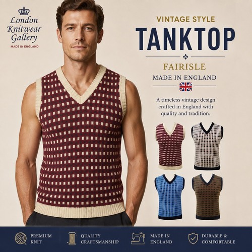 Mens fairisle tank - tank, top