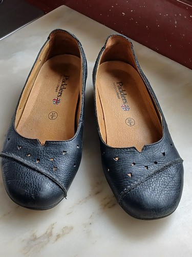 Padders black leather flat - leather,