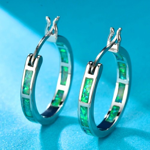 925 sterling silver green fire - silver,