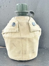 VINTAGE BRITISH MILITARY WATER CANTEEN WITH WEBBING HOLDER FLASK BOTTLE
