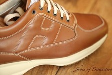 Hogan Tan Brown Leather Sneakers Trainers Shoes Men's UK 10.5 US 11.5 EU 44.5