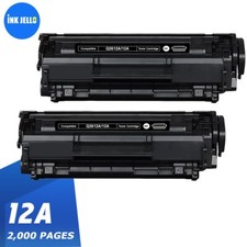 2 x Black Toner Q2612A / 12A For HP LaserJet 1010 1012 1015 1022 1022n