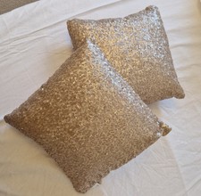 Rose Gold Sequin Throw Cushions Sequined Great Condition 2 Available PRIMARK