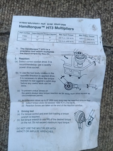 Norbar torque multiplier - norbar, 3/4in