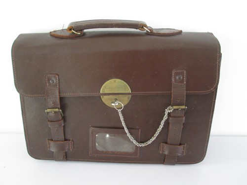 Vintage brown leather - brown, attache