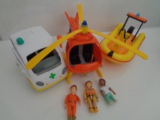 Fireman Sam figures ambulance boat & helicopter vehicles bundle