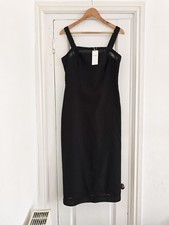 M&S black linen midi dress