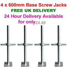 4 x New 600mm Adjustable Scaffold Base Jack Heavy Duty Screw Jacks FREE DELIVERY