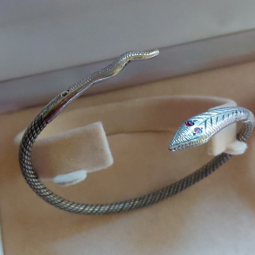 Vintage silver serpent - vintage, bangle