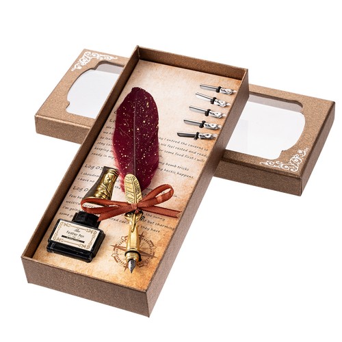 Quill pen ink set retro - quill,