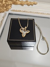 Attwood & Sawyer Collar Necklace Signed A&S Gold Plate With Pendant